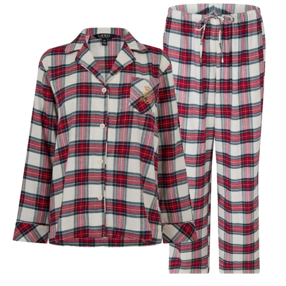 Lauren Ralph Lauren Tartan Plaid Fleece Pajama Set